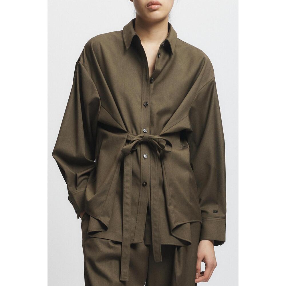 NEW SAINT ART kinn oversized shirt in olive